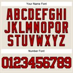 Personalized Red Black Baseball Jersey for Men, Women, Kids - Custom Cream Design Size 6 Personalized Cream Red-Black Baseball