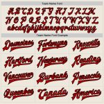 Personalized Red-Black Varsity Letterman Bomber Jacket for Men and Women Full-Snap Personalized Cream Red-Black Bomber Full-Snap