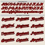 Personalized Red Black Cream Baseball Jersey with Raglan Sleeves Personalized Cream Red-Black Raglan Sleeves Baseball Jersey