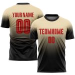 Personalized Red Black Cream Soccer Jersey Fashion Uniform with Sublimation Fade Design Personalized Cream Red-Black Sublimation