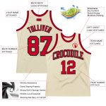 Personalized Red-Black Cream Throwback Basketball Jersey Size 3 Personalized Cream Red-Black Throwback Basketball Jersey