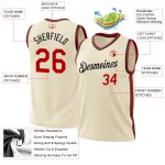 Custom Personalized Red Black Basketball Jersey 87 Throwback Style Personalized Cream Red-Black Throwback Basketball Jersey