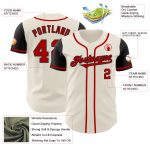 Personalized Two Tone Baseball Jersey in Cream, Red, and Black Personalized Cream Red-Black Two Tone Baseball Jersey