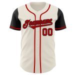 Personalized Two Tone Baseball Jersey in Cream, Red, and Black Personalized Cream Red-Black Two Tone Baseball Jersey