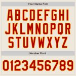 Custom Name Number Red-Gold Cream Two Tone Varsity Bomber Full-Snap Jacket - Personalized Letterman Jacket Personalized Cream