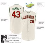 Custom Name Number Baseball Jersey - Personalized Cream Red Green Authentic Sleeveless Team Jersey Personalized Cream Red-Green