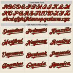 Custom Name and Number Personalized Authentic Baseball Jersey - Cream with Red-Green Line Personalized Cream Red-Green Line