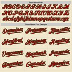 Personalized Red-Green Cream Baseball Jersey - Throwback Mesh Style Personalized Cream Red-Green Mesh Throwback Baseball