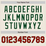 Personalized Baseball Jersey Cream Red-Green Raglan Sleeves for Men and Women Personalized Cream Red-Green Raglan Sleeves