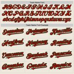 Personalized Baseball Jersey Cream Red-Green Raglan Sleeves for Men and Women Personalized Cream Red-Green Raglan Sleeves