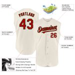 Personalized Sleeveless Baseball Jersey in Cream with Red and Green Accents - Custom Team Uniform Personalized Cream Red-Green