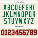 Personalized Long Sleeve Performance T-Shirt in Cream Red and Kelly Green Personalized Cream Red-Kelly Green Long Sleeve