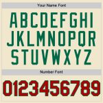 Custom Name and Number Personalized Authentic Throwback Baseball Jersey in Cream Red and Kelly Green Mesh Personalized Cream