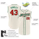 Personalized Red Cream Sleeveless Baseball Jersey for Custom Team Apparel Personalized Cream Red-Kelly Green Sleeveless Baseball