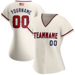 Personalized American Flag Baseball Jersey with Custom Name and Number - Cream Red-Navy Fashion Team Gear Personalized Cream