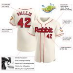 Personalized Authentic Baseball Jersey Cream Red Navy - Customizable Sports Apparel Personalized Cream Red-Navy Authentic