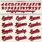 Personalized Authentic Baseball Jersey in Cream Red-Navy Colors Personalized Cream Red-Navy Authentic Baseball Jersey