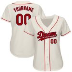 Personalized Authentic Baseball Jersey in Cream Red-Navy Colors Personalized Cream Red-Navy Authentic Baseball Jersey