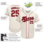 Personalized Authentic Baseball Jersey in Cream Red-Navy Colors Personalized Cream Red-Navy Authentic Baseball Jersey