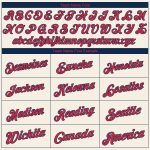 Custom Name and Number Personalized Red-Navy Baseball Jersey - Authentic Team Apparel Personalized Cream Red-Navy Authentic