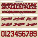 Custom Name Number Authentic Basketball Shorts Cream Red-Navy Personalized Team Design Personalized Cream Red-Navy Authentic