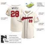 Personalized Red-Navy Baseball Jersey for Kids - Custom Cream Design 3 Personalized Cream Red-Navy Baseball Jersey 3