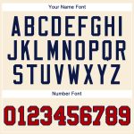 Personalized Red-Navy Baseball Jersey for Kids - Custom Cream Design 3 Personalized Cream Red-Navy Baseball Jersey 3
