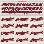 Personalized Red-Navy Baseball Jersey for Kids, Custom Cream Baseball Uniform 5 Personalized Cream Red-Navy Baseball Jersey
