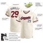 Personalized Red-Navy Baseball Jersey for Kids, Custom Cream Baseball Uniform 5 Personalized Cream Red-Navy Baseball Jersey