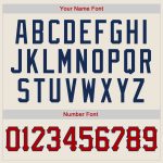Personalized Red-Navy Baseball Jersey for Kids, Custom Cream Baseball Uniform 5 Personalized Cream Red-Navy Baseball Jersey