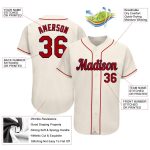 Personalized Red Navy Cream Baseball Jersey for Men, Women, Kids - Custom Jersey 6 Personalized Cream Red-Navy Baseball Jersey