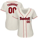 Personalized Red Navy Cream Baseball Jersey for Men, Women, Kids - Custom Jersey 6 Personalized Cream Red-Navy Baseball Jersey