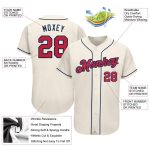 Personalized Red-Navy Baseball Jersey 88 for Men and Women - Custom Cream Team Sportswear Personalized Cream Red-Navy Baseball