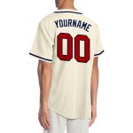 Custom Cream Red-Navy Baseball Jersey for Men, Women, and Kids - Personalized Team Apparel Personalized Cream Red-Navy Baseball