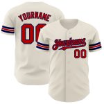 Custom Red and Navy Baseball Jersey with Personalization 94 Personalized Cream Red-Navy Baseball Jersey 94
