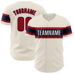 Personalized Red Navy Baseball Jersey Custom Name 95 Personalized Cream Red-Navy Baseball Jersey 95