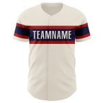 Personalized Red Navy Baseball Jersey Custom Name 95 Personalized Cream Red-Navy Baseball Jersey 95