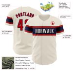 Personalized Red Navy Baseball Jersey Custom Name 95 Personalized Cream Red-Navy Baseball Jersey 95