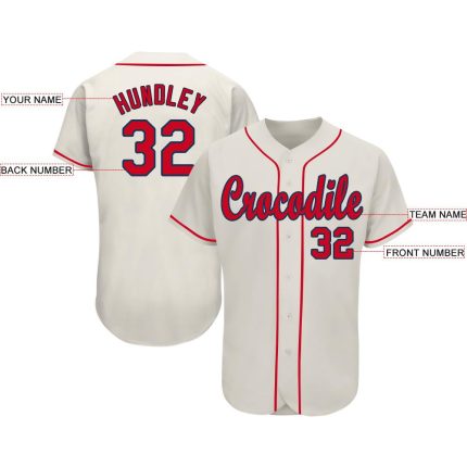 Personalized Red-Navy Baseball Jersey for Men and Women - Custom Cream Jersey Personalized Cream Red-Navy Baseball Jersey