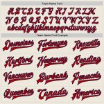 Personalized Red Navy Varsity Letterman Bomber Jacket - Full Snap Closure Personalized Cream Red-Navy Bomber Full-Snap Varsity
