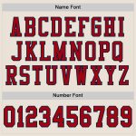 Personalized Red-Navy Mesh Football Jersey for Kids - Custom Cream Design 2 Personalized Cream Red-Navy Mesh Football Jersey