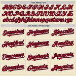 Personalized Red-Navy Throwback Mesh Baseball Jersey - Custom Cream Design 3 Personalized Cream Red-Navy Mesh Throwback Baseball