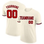 Personalized Red-Navy Performance T-Shirt for Men - Custom Cream Design Personalized Cream Red-Navy Performance T-Shirt 2