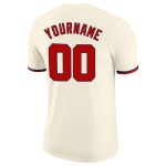Personalized Red-Navy Performance T-Shirt for Men - Custom Cream Design Personalized Cream Red-Navy Performance T-Shirt 2