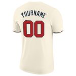 Personalized Red Navy Performance T-Shirt for Men and Women, Custom Cream Color Athletic Tee Personalized Cream Red-Navy