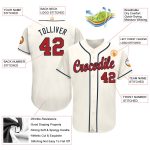 Custom Name and Number Softball Jersey - Personalized Red-Navy Team Jersey Personalized Cream Red-Navy Softball Jersey Team