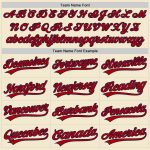 Personalized Red-Navy Throwback Baseball Jersey - Custom Cream Jersey Personalized Cream Red-Navy Throwback Baseball Jersey