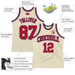 Personalized Red Navy Throwback Basketball Jersey 2 - Custom Sports Apparel Personalized Cream Red-Navy Throwback Basketball