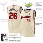 Personalized Red-Navy Throwback Basketball Jersey for Men, Youth, or Women Personalized Cream Red-Navy Throwback Basketball