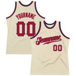 Personalized Red-Navy Throwback Basketball Jersey for Men and Women Personalized Cream Red-Navy Throwback Basketball Jersey